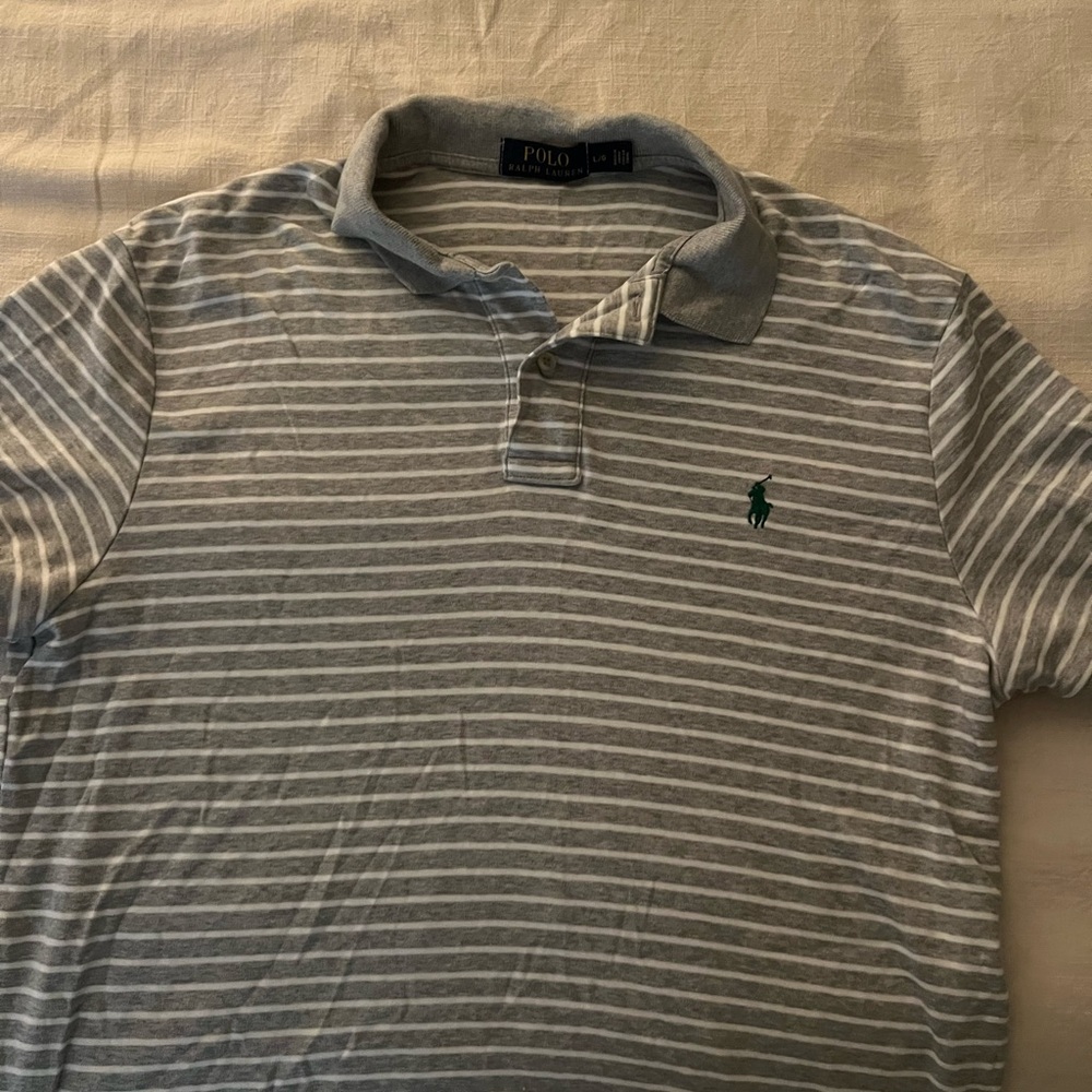 Polo by Ralph Lauren Blue and White Striped Polo Shirt